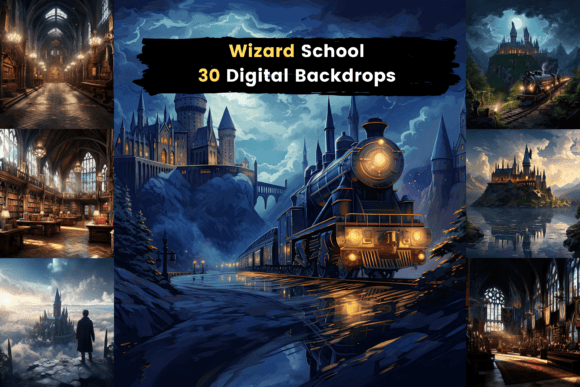 Download Magical Wizard School Digital Backdrops - Digital backdrops Collection