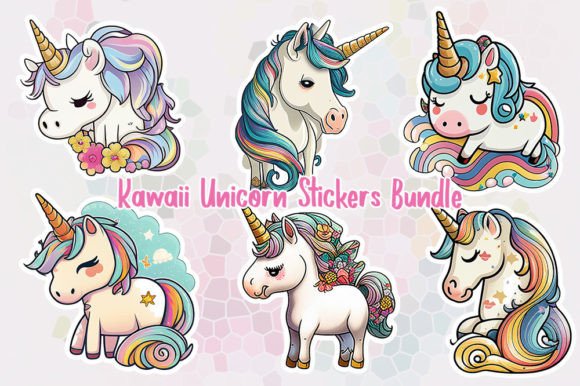 Download Kawaii Unicorn Stickers Bundle - Bundle Collection
