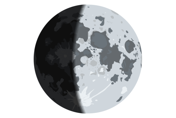 Download Lunar Cycle Phase. Half Moon Realistic S - Half moon Collection
