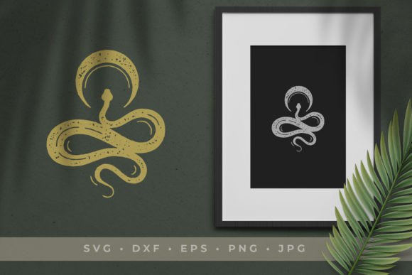 Download Antique Curved Snake with Half Moon - Half moon Collection