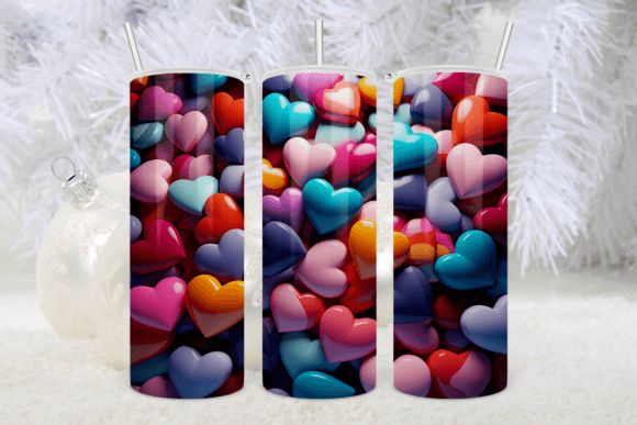 Download Pink and Blue Hearts Tumbler Wrap4 - Blue hearts Collection