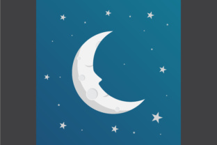 Download Illustration of Half Moon at Night - Half moon Collection