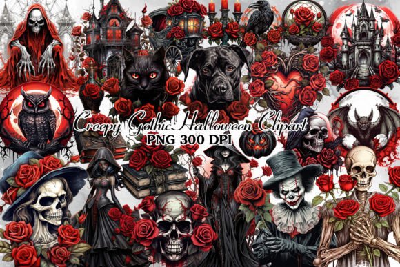 Download Creepy Gothic Halloween Clipart Bundle - Bundle Collection