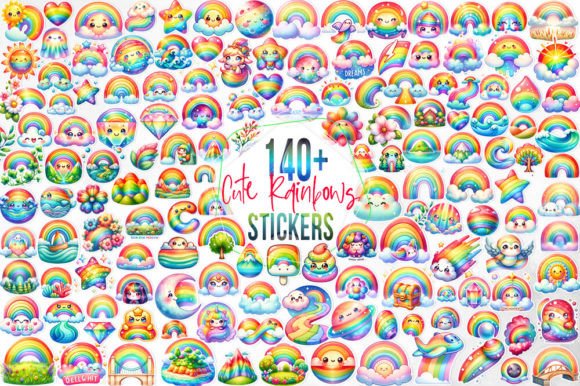 Download 140+ Cute Rainbow Stickers Bundle - Bundle Collection