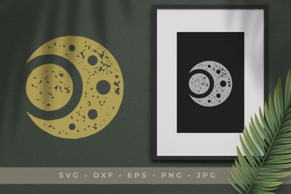 Download Hand Drawn Half Moon with Grunge Texture - Half moon Collection
