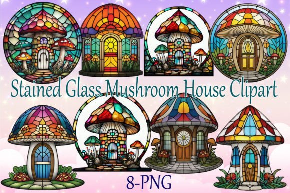 Download Stained Glass Mushroom House Bundle - Bundle Collection