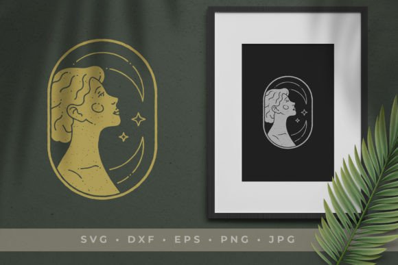 Download Esoteric Young Woman with Half Moon - Half moon Collection