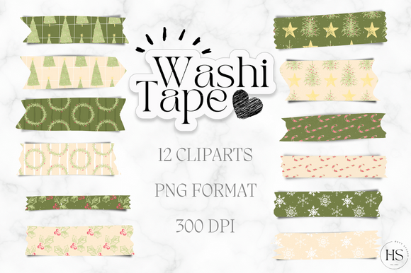 Download 12 Pastel Christmas Washi Tape Bundle - Bundle Collection