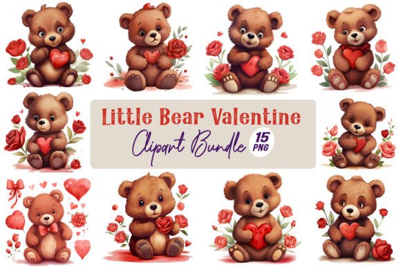 Download Little Bear Valentine Clipart Bundle - Bundle Collection