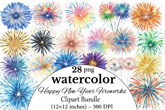 Download Happy New Year Fireworks Clipart Bundle - Bundle Collection