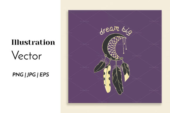 Download Half Moon Dreamcatcher &amp; Quote Dream Big - Half moon Collection