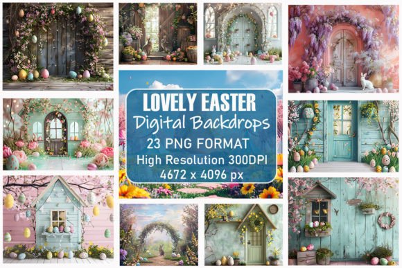 Download Lovely Easter Digital Backdrops - Digital backdrops Collection