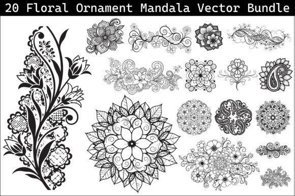 Download Floral Ornament Mandala Vector Bundle - Bundle Collection
