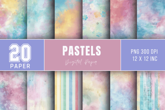 Download Pastel Digital Paper Bundle - Bundle Collection