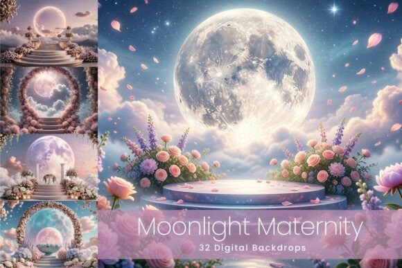 Download 32 Moonlight Maternity Digital Backdrops - Digital backdrops Collection