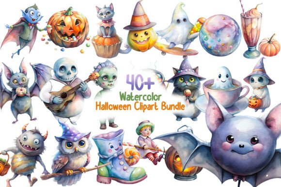 Download Halloween Watercolor Clipart Bundle - Bundle Collection
