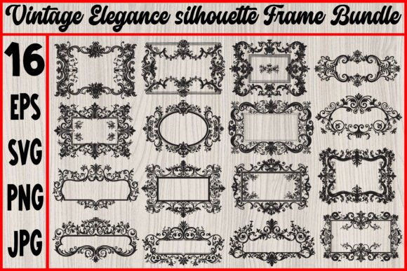 Download Vintage Elegance Silhouette Frame Bundle - Bundle Collection
