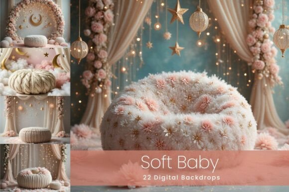 Download 22 Soft Baby Digital Backdrops - Digital backdrops Collection