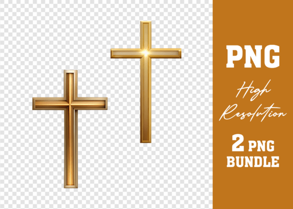 Download Watercolor PNG Ornate Gold Cross Bundle - Bundle Collection
