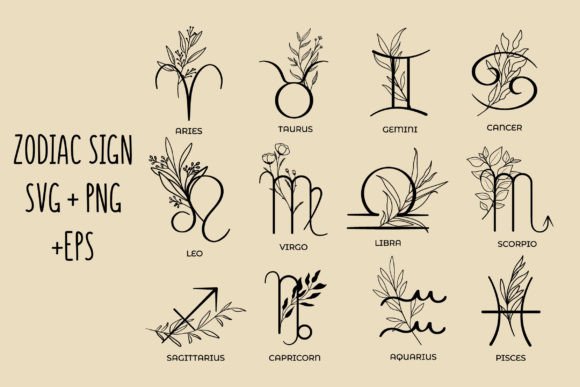 Download Zodiac Svg Bundle Horoscope Symbols Art - Bundle Collection