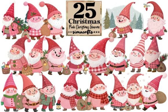 Download Pink Christmas Gnome Sublimation Bundle - Bundle Collection