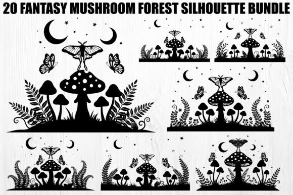 Download Fantasy Mushroom Silhouette Bundle - Bundle Collection