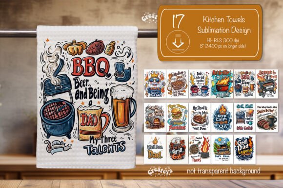 Download BBQ Kitchen Towel Bundle Sublimation Png - Bundle Collection