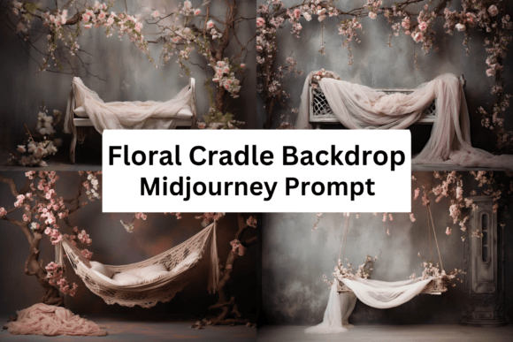 Download Midjourney Prompt for Floral Cradle Digital Backdrops - Digital backdrops Collection