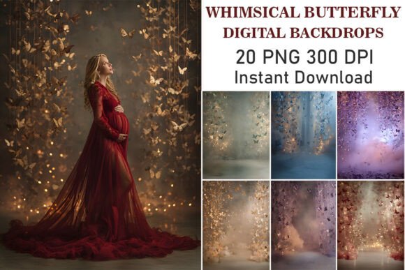 Download Whimsical Butterfly Digital Backdrops - Digital backdrops Collection