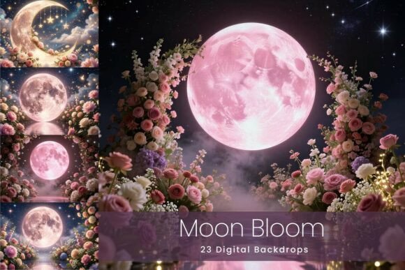 Download 23 Moon Bloom Digital Backdrops - Digital backdrops Collection