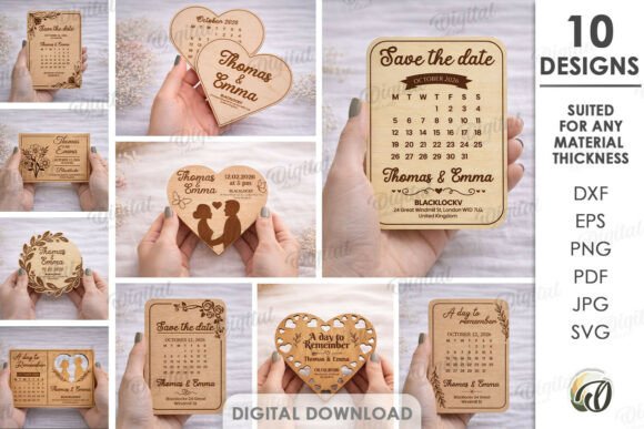 Download Save the Date Bundle Laser Cut - Bundle Collection