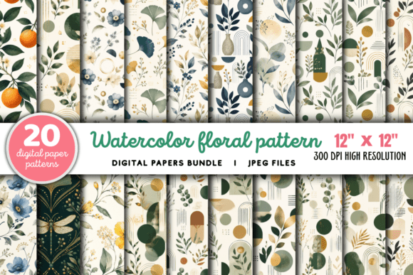 Download Watercolor Floral Pattern Bundle - Bundle Collection