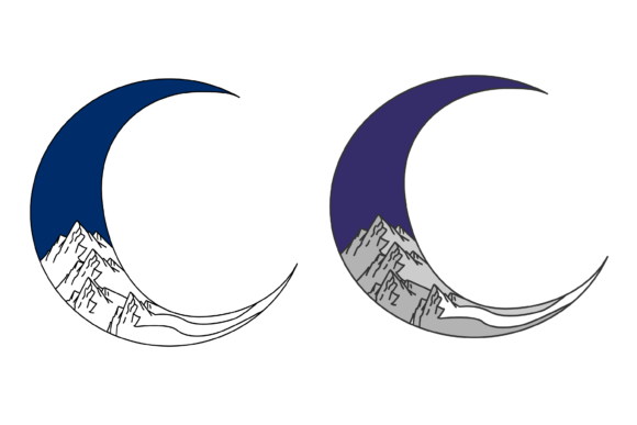 Download Mountains in Half Moon Drawing - Half moon Collection