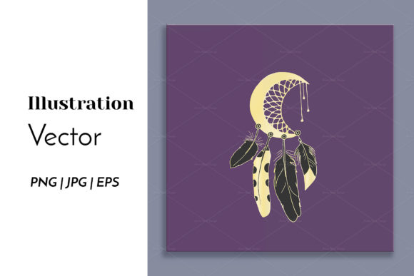 Download Half Moon Dreamcatcher Sublimation Print - Half moon Collection