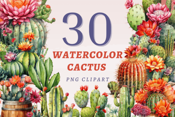Download Watercolor Cactus PNG Bundle - Bundle Collection