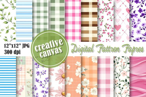 Download Pastel &amp; Cute Heart Digital Paper Bundle - Bundle Collection