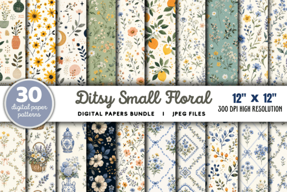 Download Ditsy Small Floral Pattern Bundle - Bundle Collection