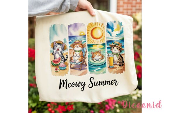 Download Meowy Summer Cats Sublimation Design - Sublimation design Collection