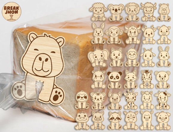 Download Cute Animal Bread Clip SVG Bundle - Bundle Collection